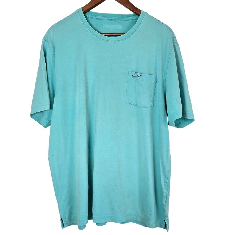 Greg Norman Turquoise Cotton Golf Shirt Embroidered Shark Logo Classic Fit XL
